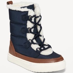 🥾OLD NAVY Sherpa-Lined Lace-Up Boots for Toddler Boys🥾